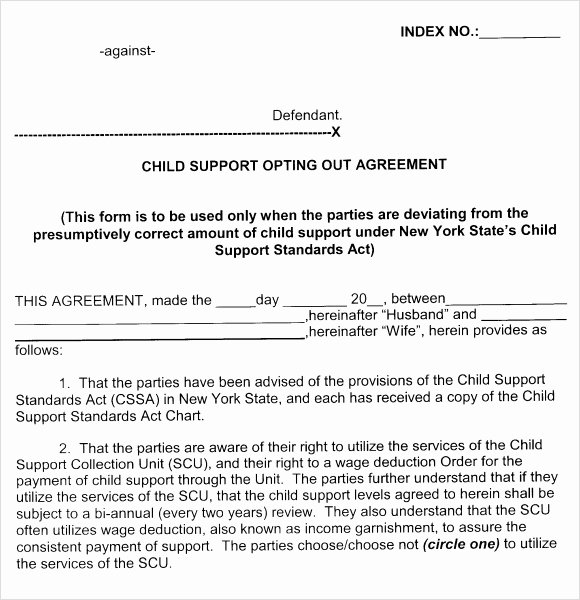 Child Support Agreement Sample Fresh Sample Child Support Agreement 7 Example format