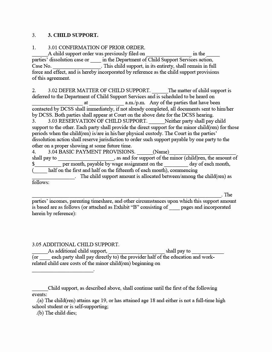 Child Support Agreement Sample Lovely 32 Free Child Support Agreement Templates Pdf &amp; Ms Word