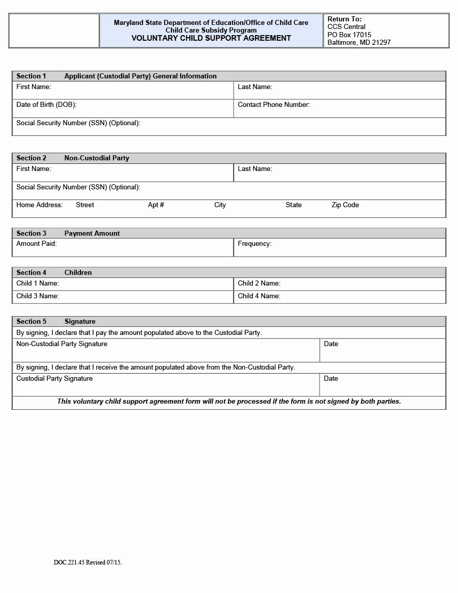 Child Support Agreement Sample Luxury 32 Free Child Support Agreement Templates Pdf &amp; Ms Word