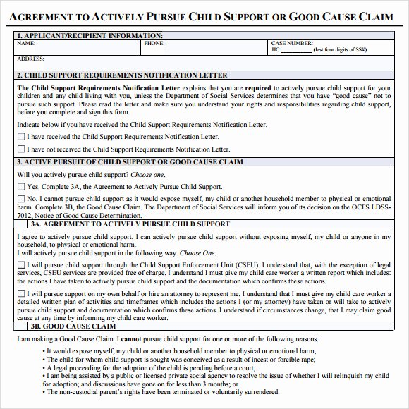 Child Support Agreement Sample New Child Support Agreement Template 7 Free Samples Examples format