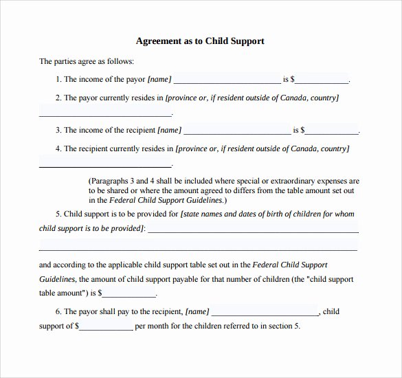 Child Support Agreement Sample New Free 10 Sample Child Supa10 Sample Child Support Agreement Templates In Pdfport Agreement
