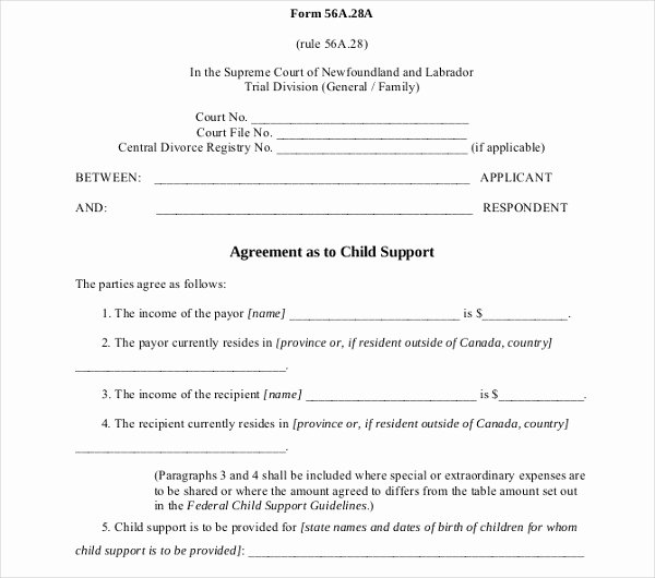 Child Support Receipt Template Lovely 10 Child Support Agreement Templates Pdf Doc