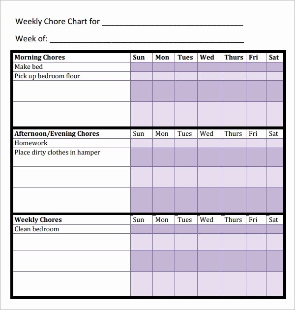 Chore Chart for Teens Luxury Free 5 Sample Chore Chart Templates In Doc