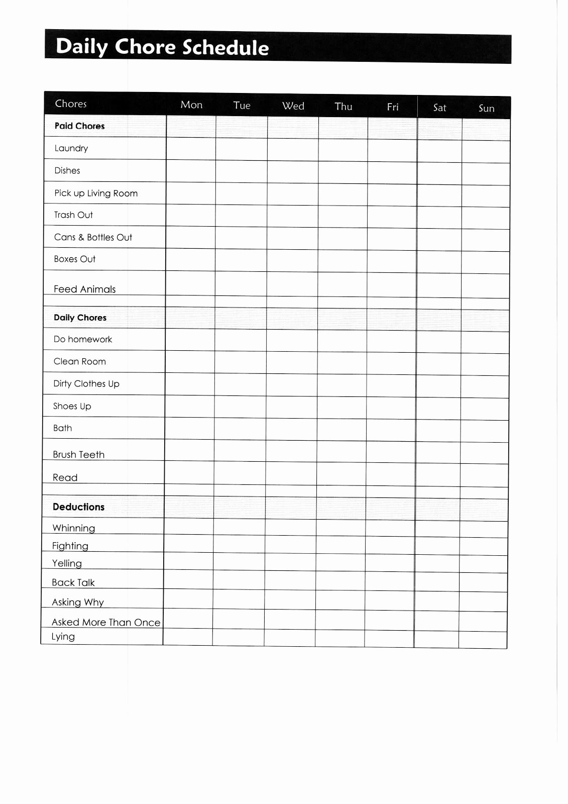 Chore Chart for Teens Unique Pin by Beth Paolella Gallagher On Schedules organization