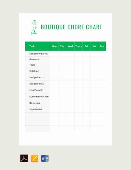 Chore Chart Template Word Beautiful 14 Chore Chart Examples Templates In Word Pdf Docs Pages Excel Numbers