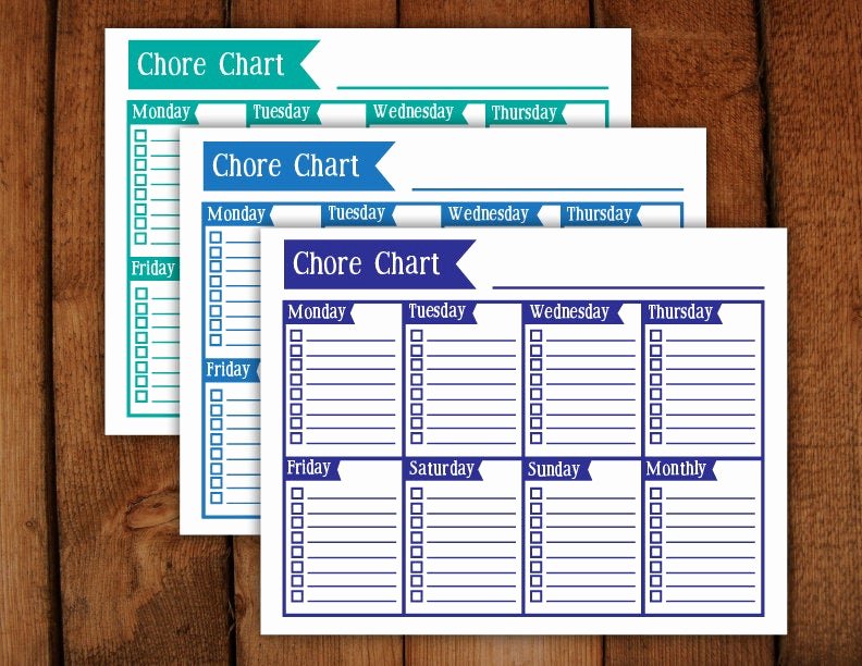 Chore Chart Template Word Beautiful Chore Chart Printable Microsoft Word File Pdf &amp; by Laurevansdesign