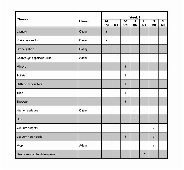 Chore Chart Template Word Best Of Family Chore Chart Template 14 Free Sample Example format Download