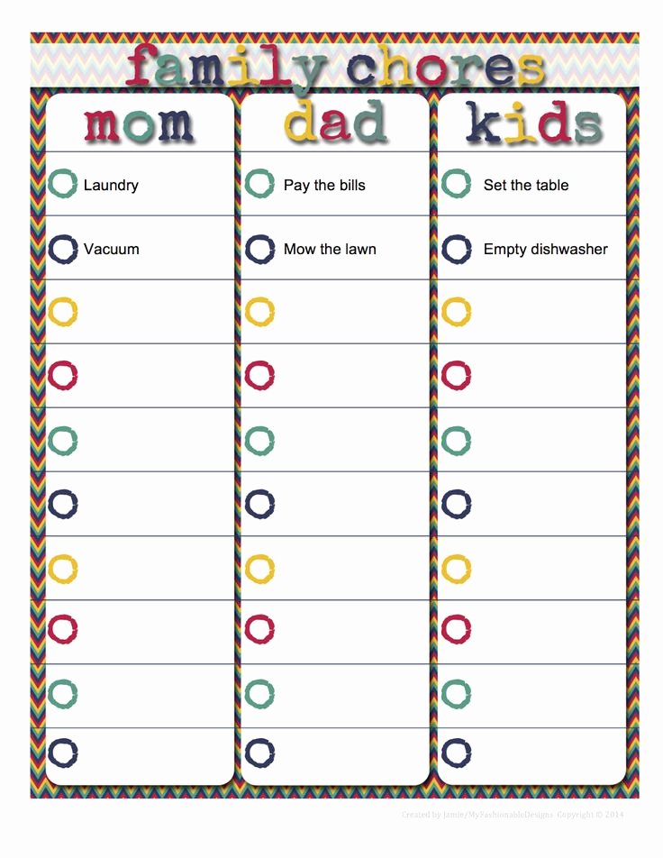 Chore Chart Template Word Elegant Fashionable Moms Family Chore Chart Editable In Word Free Download