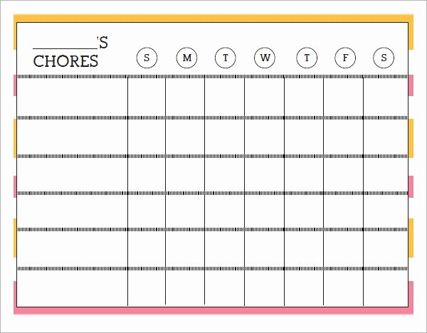 Chore Chart Template Word Unique Free 5 Sample Chore Chart Templates In Doc