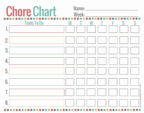 Chore Chart Template Word Unique Free Editable Printable Chore Charts