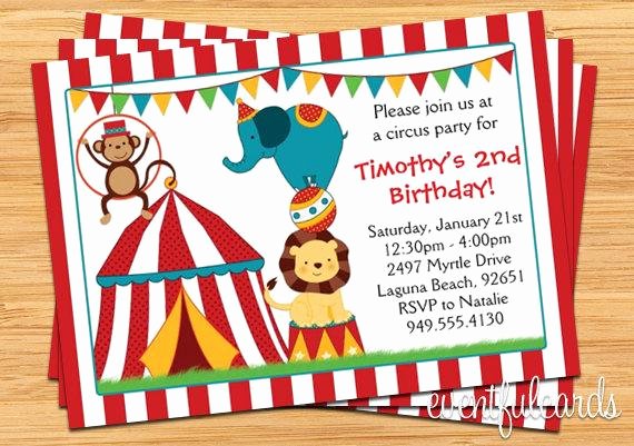 Circus Invitation Template Free Lovely Circus Birthday Party Invitation for Kids