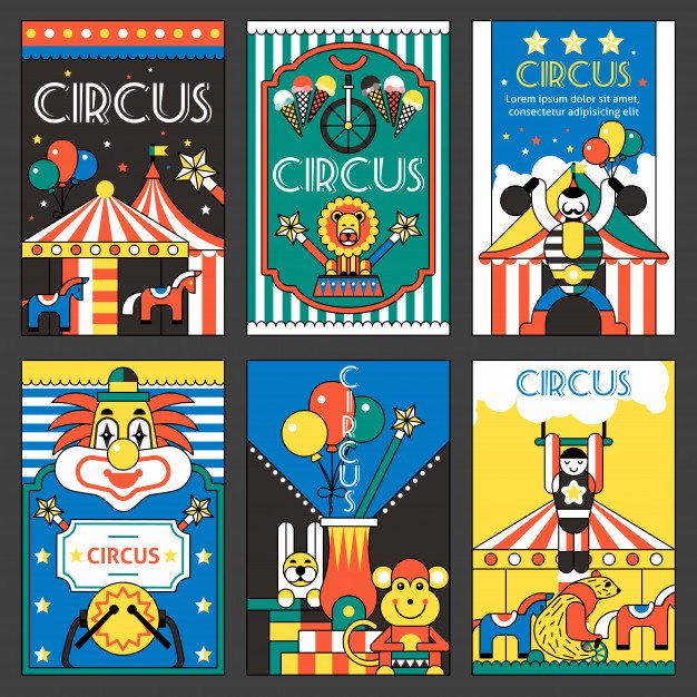 Circus Poster Template Free Download Beautiful Circus Retro Posters Vector