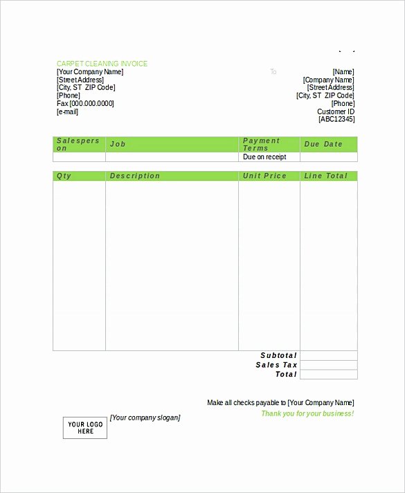 Cleaning Service Invoice Template Lovely Cleaning Service Invoice