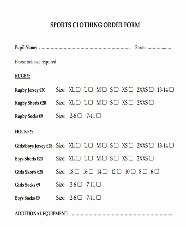 Clothing order forms Templates Fresh 9 Clothing order forms Free Samples Examples format Download