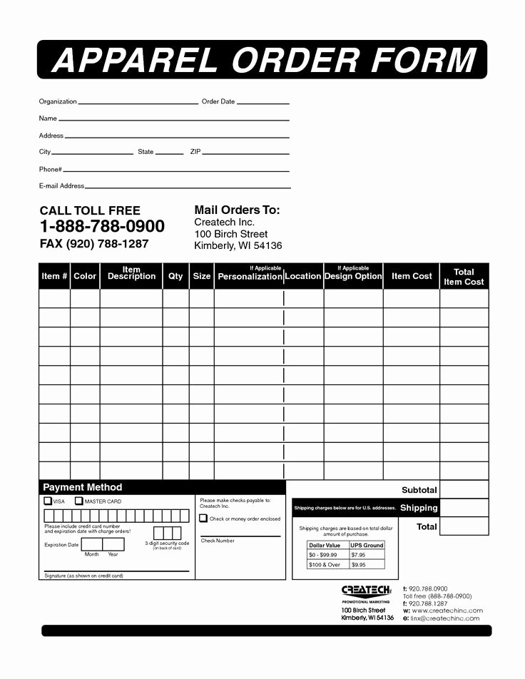 Clothing order forms Templates New 28 Clothing order form Template Enernovva org