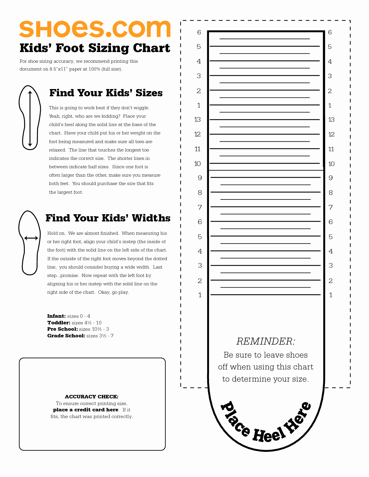 Clothing Size Chart Template Awesome Kids Nike Printable Shoe Size Chart Scope Of Work Template