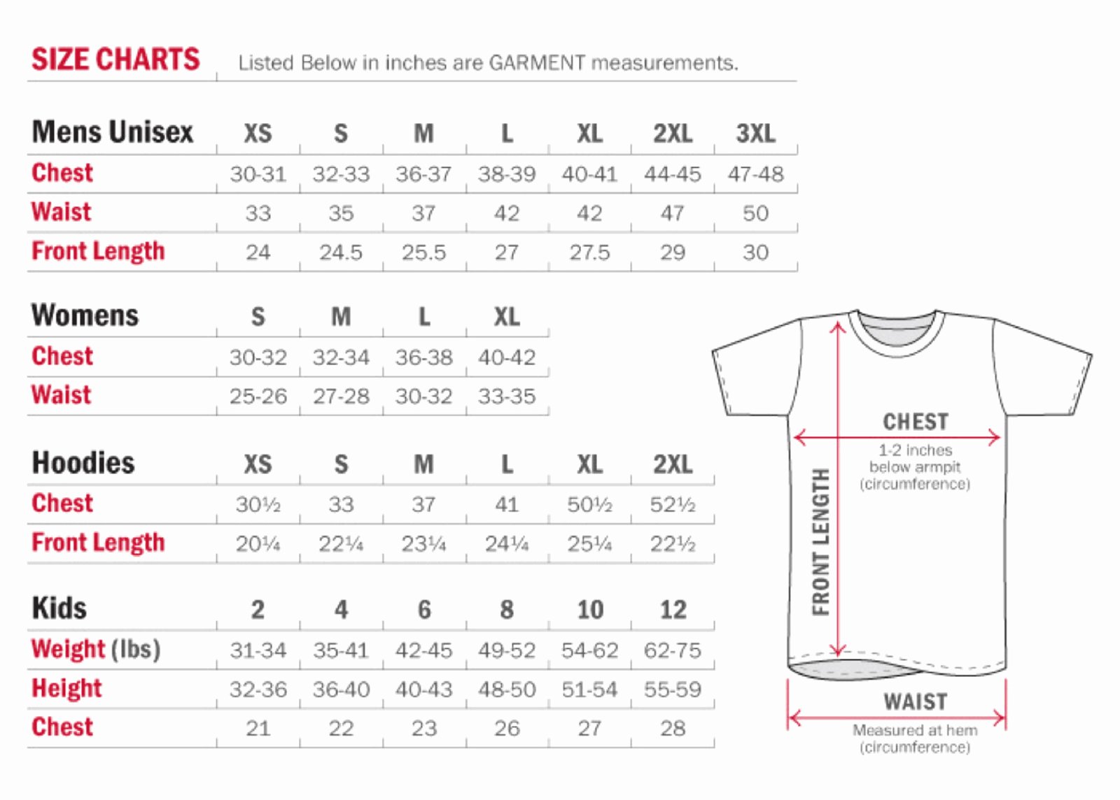 Clothing Size Chart Template Beautiful Measure Right Shirt Sizes