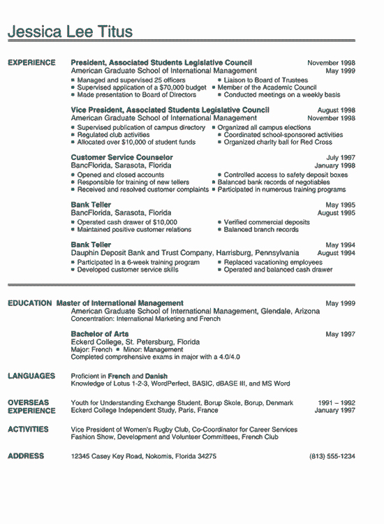 College Freshman Resume Template Unique College Resume Example Sample Business and Marketing