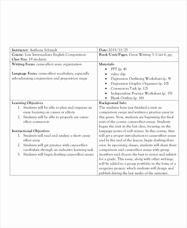 College Lesson Plan Template Beautiful 47 Lesson Plan Samples