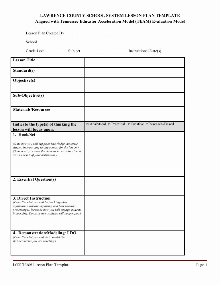 College Lesson Plan Template Luxury Lawrence County School System Lesson Plan Template Sample