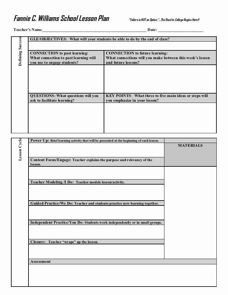 lesson plan template a