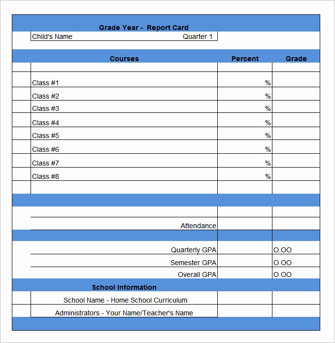 College Report Card Template Best Of Report Card Template 28 Free Word Excel Pdf Documents Download