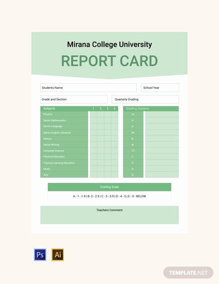 College Report Card Template Luxury Free Blank Report Card Template Download 365 Reports In Word Pdf Apple Pages