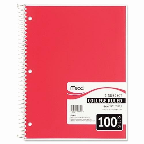 College Rule Notebook Paper Beautiful Mead Spiral Bound Notebook College Rule 8&quot; X 10 5&quot; White 100 Sheets