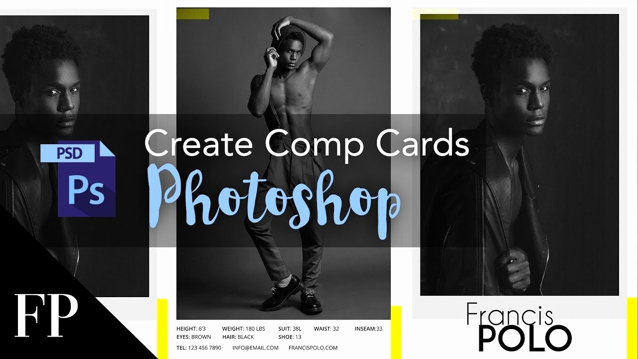 Comp Card Template Free Inspirational Model P Card with Adobe Shop Free Template