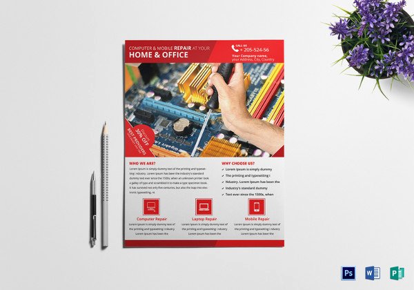 Computer Repair Flyer Templates Awesome Puter Repair Flyers 15 Free Psd Vector Ai Eps format Download