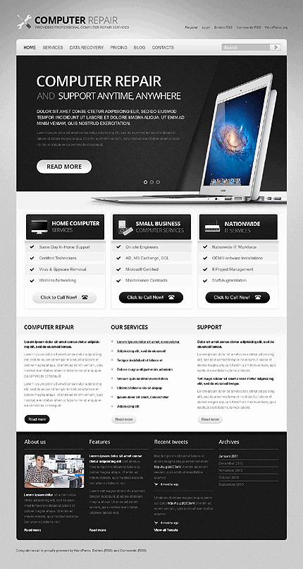 Computer Repair Web Template Awesome 30 Best Wordpress themes for Beginners