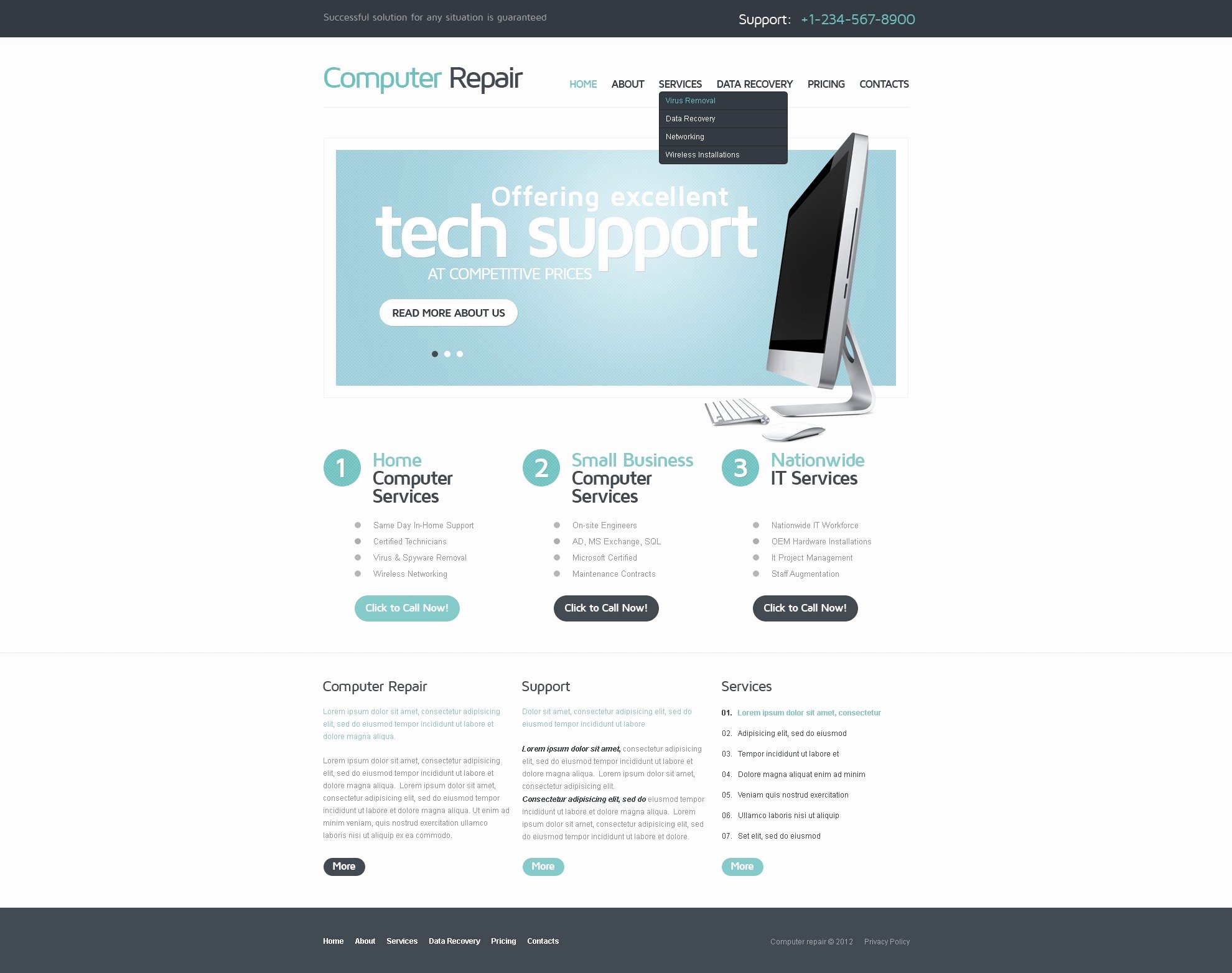 Computer Repair Web Templates Elegant Puter Repair Responsive Website Template