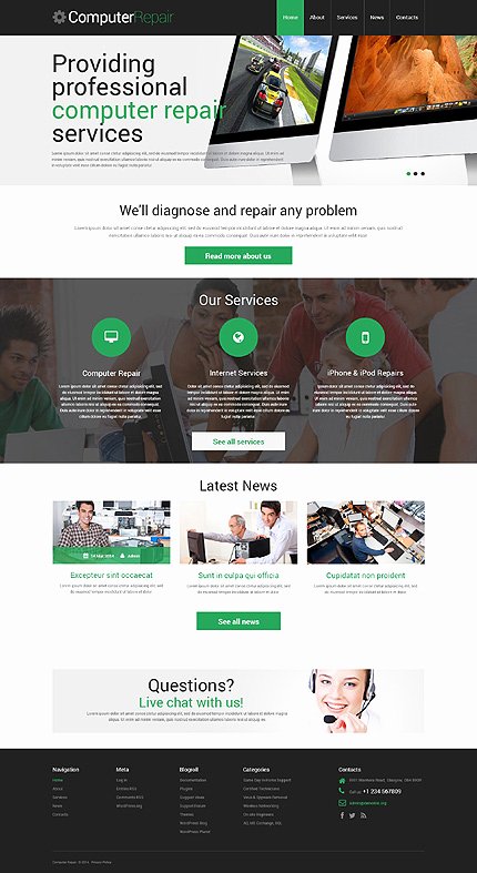 Computer Repair Website Template Free Beautiful Puter Repair Responsive Wordpress theme