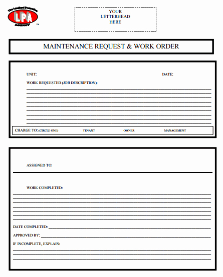 Computer Repair Work order Template New 6 Free Maintenance Request form Templates Word Excel Pdf formats