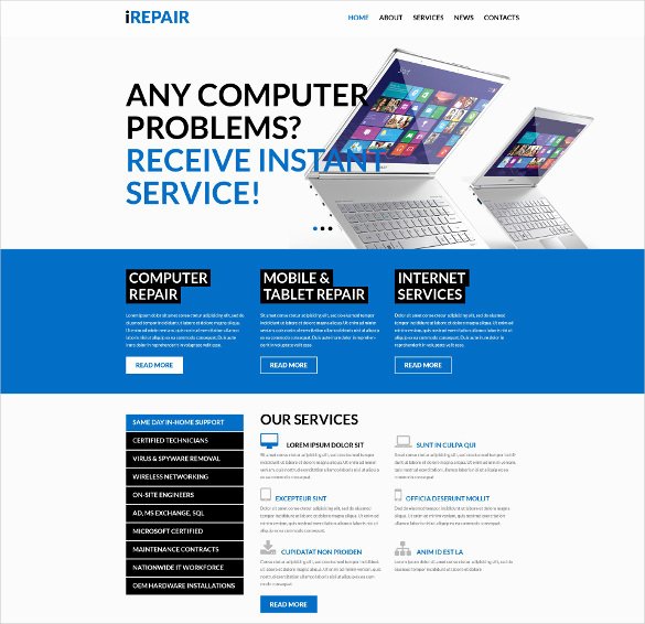 Computer Repairs Website Template Fresh 28 Puter Repair Website themes &amp; Templates