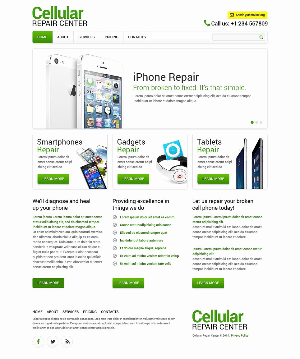 Computer Repairs Website Template Lovely Puter Repair Responsive Website Template