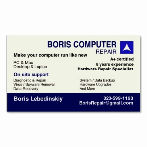 Computer Technician Business Card Inspirational Puter Repair Business Card