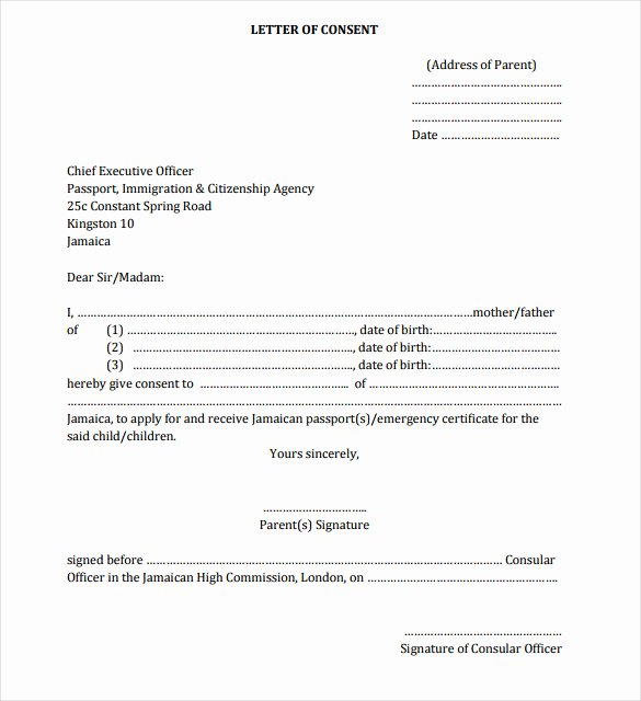 Consent form Sample for Parents Luxury Parent Letter Template – 10 Free Word Pdf Documents Download