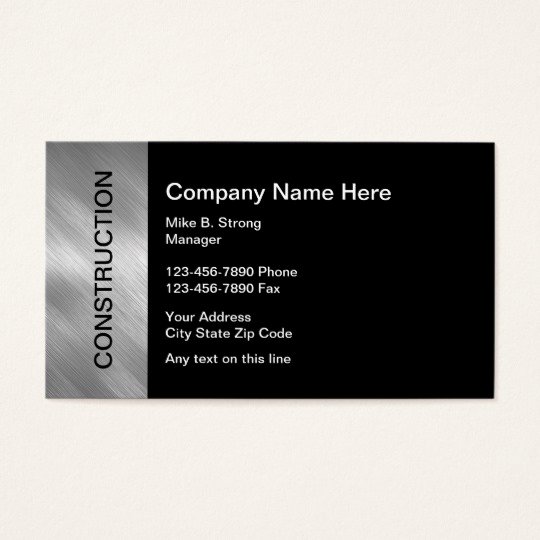 Construction Business Card Templates New Construction Business Cards 4400 Construction Business Card Templates