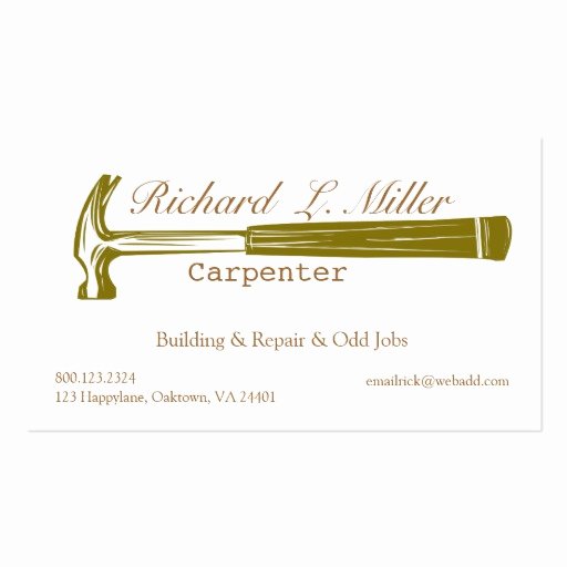 Construction Business Cards Samples Fresh Woodwork Handyman Carpenter Construction Pack Standard Business Cards