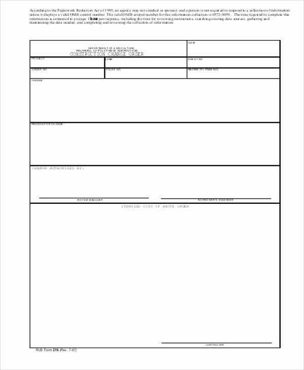 Construction Change order Template Word Inspirational Sample Change order Request form 9 Examples In Word Pdf