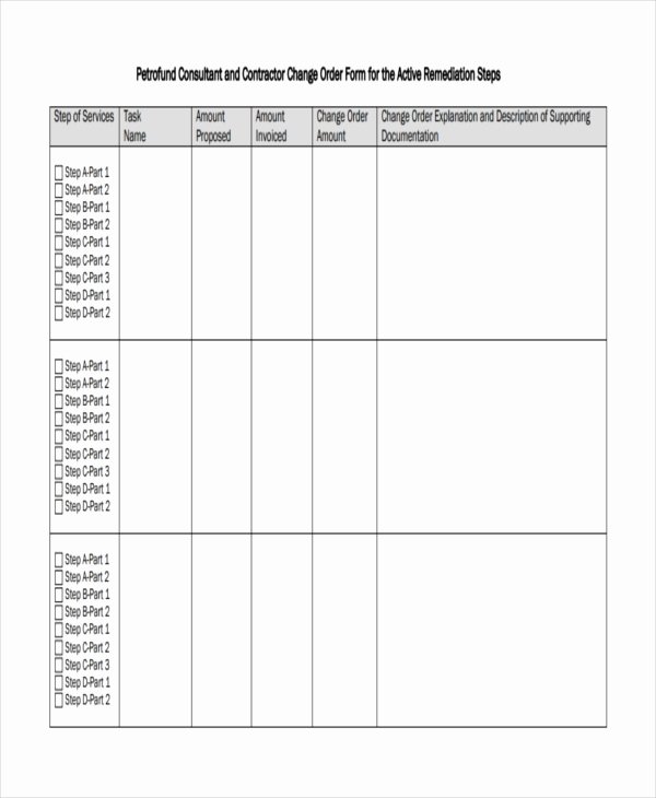 Construction Change order Template Word Luxury Change order forms 9 Free Word Pdf format Download