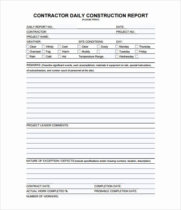 Construction Daily Report Template Beautiful Daily Construction Report Template – 25 Free Word Pdf Documents Download