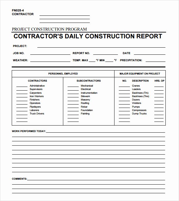Construction Daily Report Template Best Of Free 26 Sample Daily Reports In Google Docs Ms Word Pages