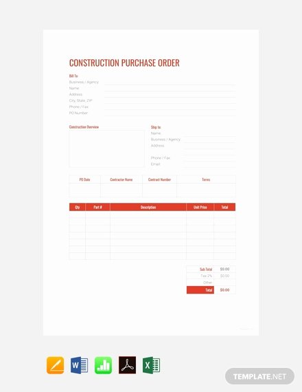Construction Purchase order Template Awesome Free Container Delivery order Template Download 49 order Templates In Word Excel Pdf Apple