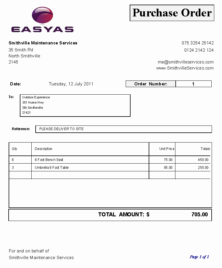 Construction Purchase order Template Elegant Purchase order Sample Using Our Set Purchase order Template Easyas Accounting software