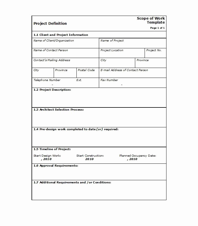 Consultant Scope Of Work Template Inspirational 30 Ready to Use Scope Of Work Templates &amp; Examples