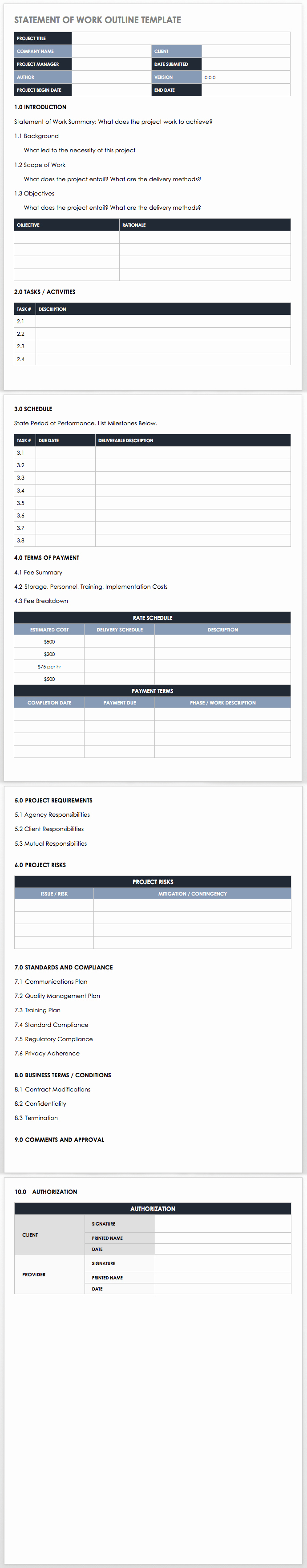 Consultant Scope Of Work Template Inspirational Free Statement Of Work Templates Smartsheet