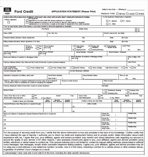 Consumer Credit Application form Inspirational Automobile Credit Application