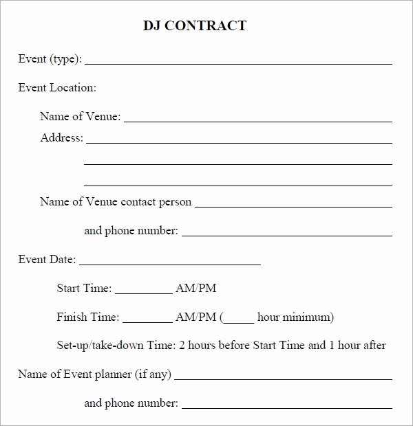 Contract for Dj Services Beautiful Free 20 Sample Best Dj Contract Templates In Google Docs Ms Word Pages